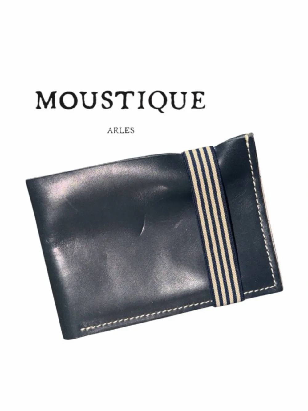 Moustique Arles Men’s Bifold Navy Blue Leather Wallet